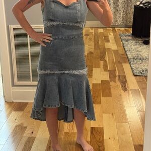 Bebe Denim Sleeveless Dress